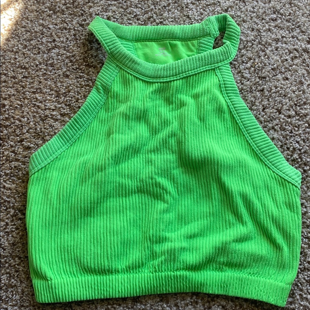 Aerie Bright Green Ribbed Top